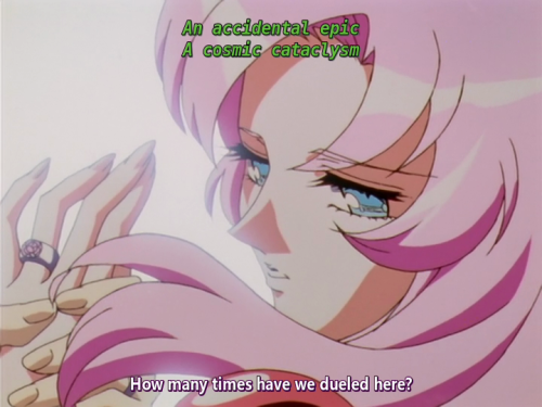 louchan:Utena’s words here always intrigued me.Out of all the duels she’s fought this far, it’s the 