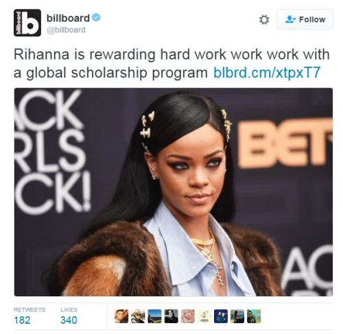 nevaehtyler:Rihanna Launches A Global Scholarship Program For KidsThe singer announced the launch of
