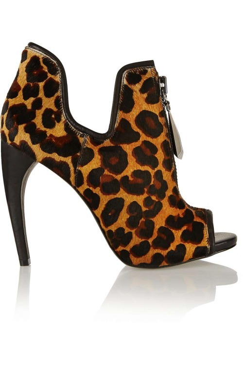 High Heels Blog Mires leopard-print calf hair ankle boots via Tumblr