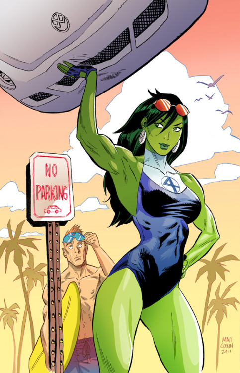 comic-book-ladies:She-Hulk by Matt Cossin