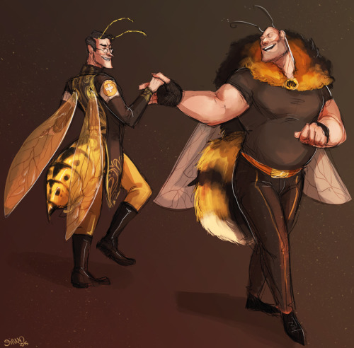 sinuswave:Medic-wasp and Heavy-bumblebee! ♥ (IT’S SO FLUFFY I’M GONNA DIE)Just imagine they’re danci
