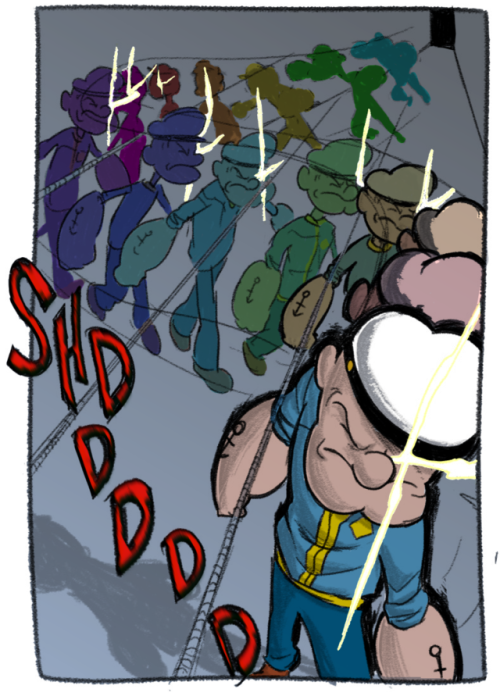 scoobandshagtalk:i colored the intro panel for popeye’s ballyhoo for fun and then all my friends urg