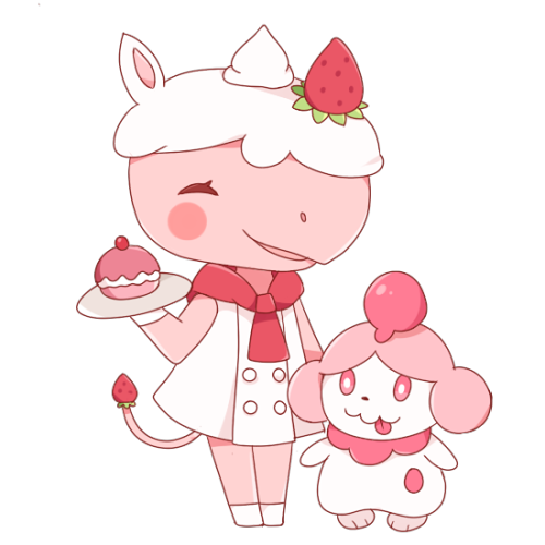 zumodelimon:  Animal Crossing x Pokemon! Merengue and Fauna this time &gt;w&lt;