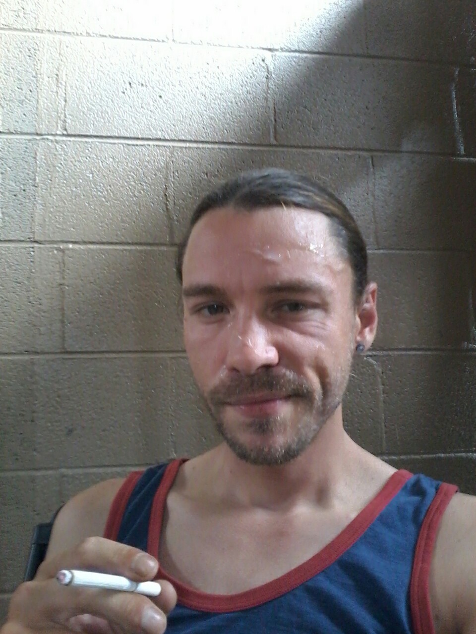 tattootodd80:  Enjoying a smoke and stroking one out after finishing off the last