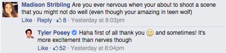 notanotherteenwolfpodcast: Some highlights from Posey’s Q&amp;A on facebook.