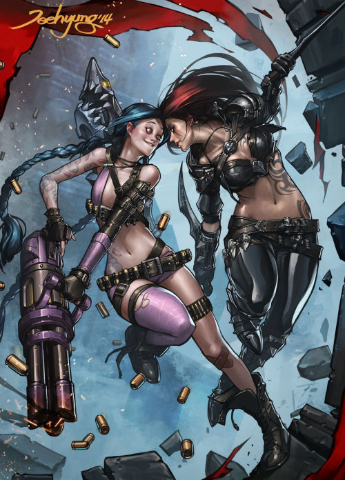 league-of-legends: Jinx and Katarina