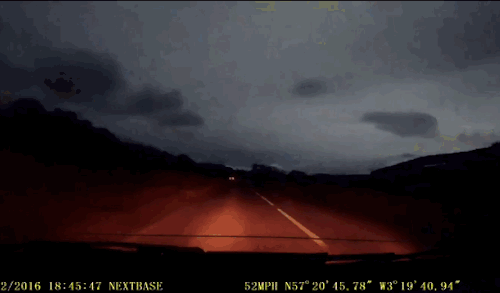 the-future-now:  Fireball meteor lit up the night sky over ScotlandA bright fireball blazed over Scotland on Monday, according to witnesses who reported the sighting to the American Meteor Society. Fireballs are stray meteors that barrel into Earth’s