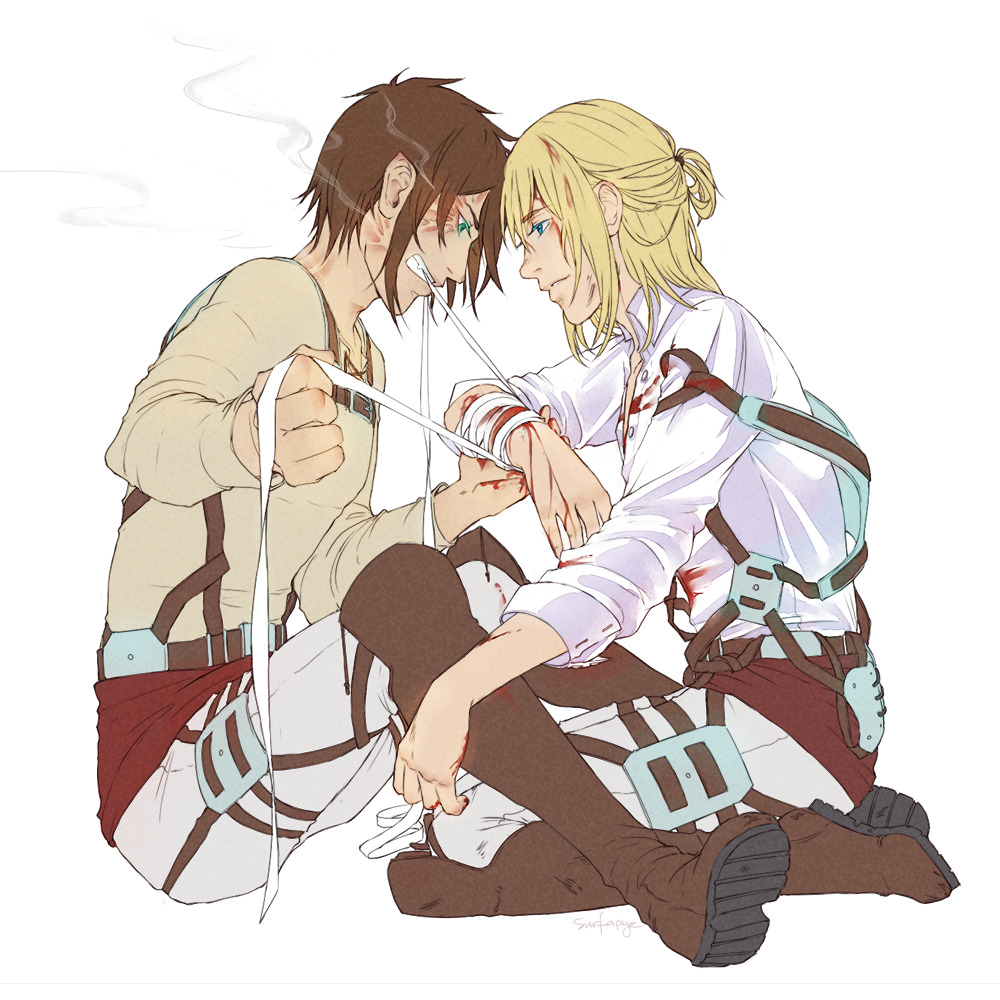 surfacage:  commission for pengiesama! &ldquo;Eren, calm down, it’s just—&rdquo;