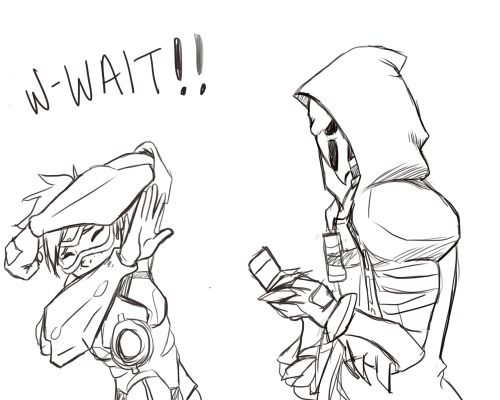 honey-blush:  I realized something while drawing Reaper….. why does he have shotgun shells?  Then I thought… maybe they’re party poppers…..   rofl XD