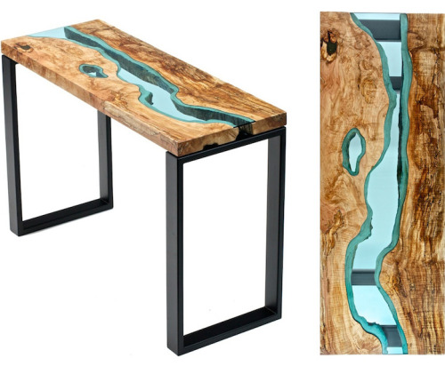 mymodernmet:  Greg Klassen is a furniture maker in the Pacific Northwest who finds inspiration in its landscape and translates that into his work. His River Collection features gorgeous, reclaimed wood tables that are embedded with beautiful glass rivers.