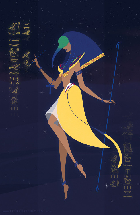 littlepaperforest: Another Egyptian Goddess gender twist! :)Thoth, the god of wisdom, inventor 