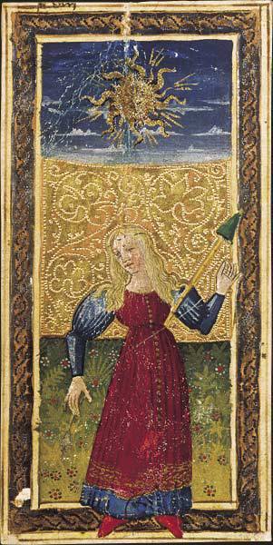 Tarot card deck, known mistakenly as the Gringonneur deck; Italy, c. 1500