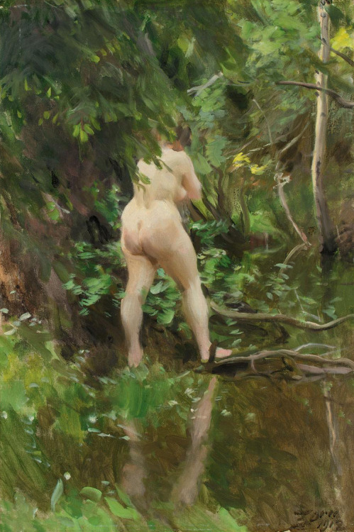 Anders Zorn (Sweden ,1860−1920)Nude by the stream ,1912