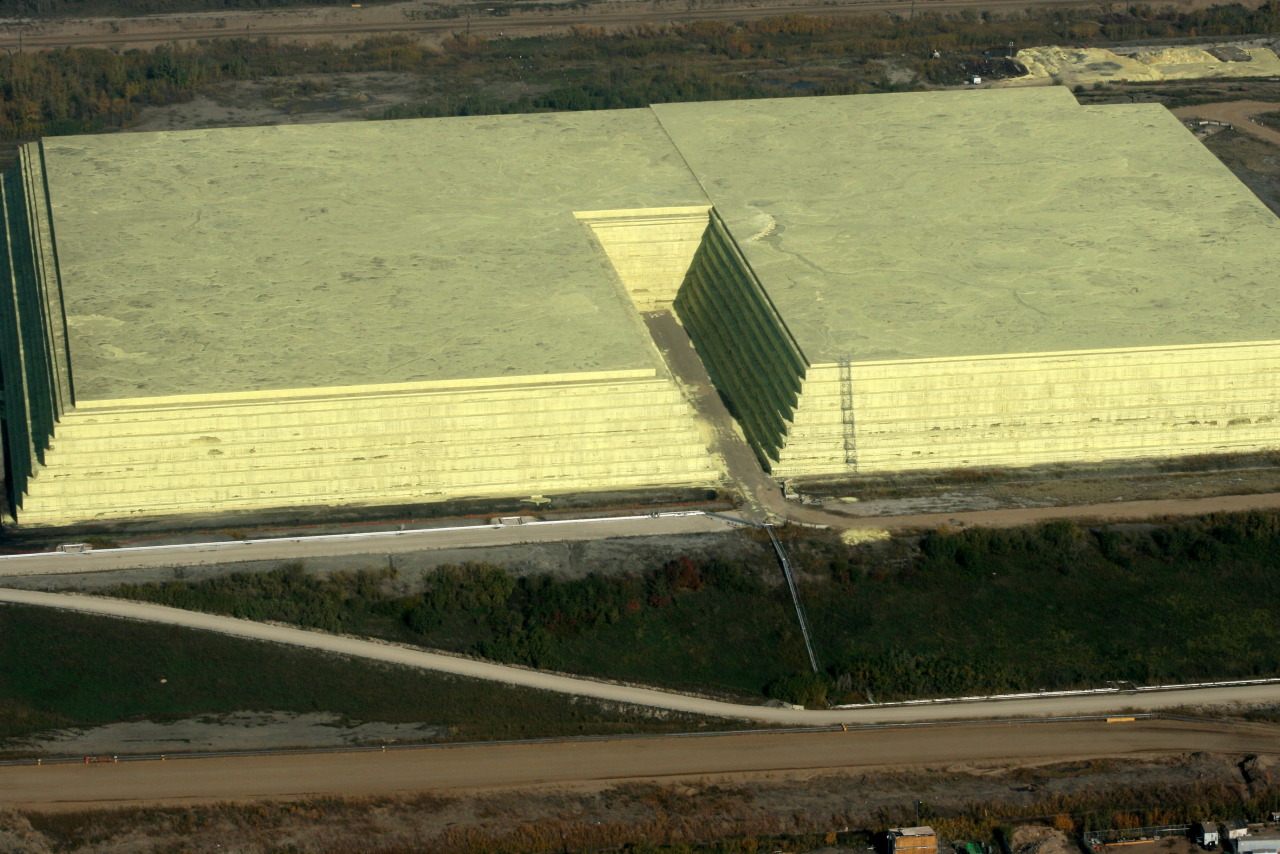 SULFUR MOUNTAIN
Canadian oil company Syncrude built this stack of sulfur slabs as they extracted a viscous form of petroleum called bitumen from the oil sands deposits in Alberta. Sulfur is a major impurity in bitumen that must be removed before it’s...