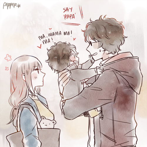 pepperdiscooo:     family AU sakamutsu (ง˘ω˘)ว    bonus: 