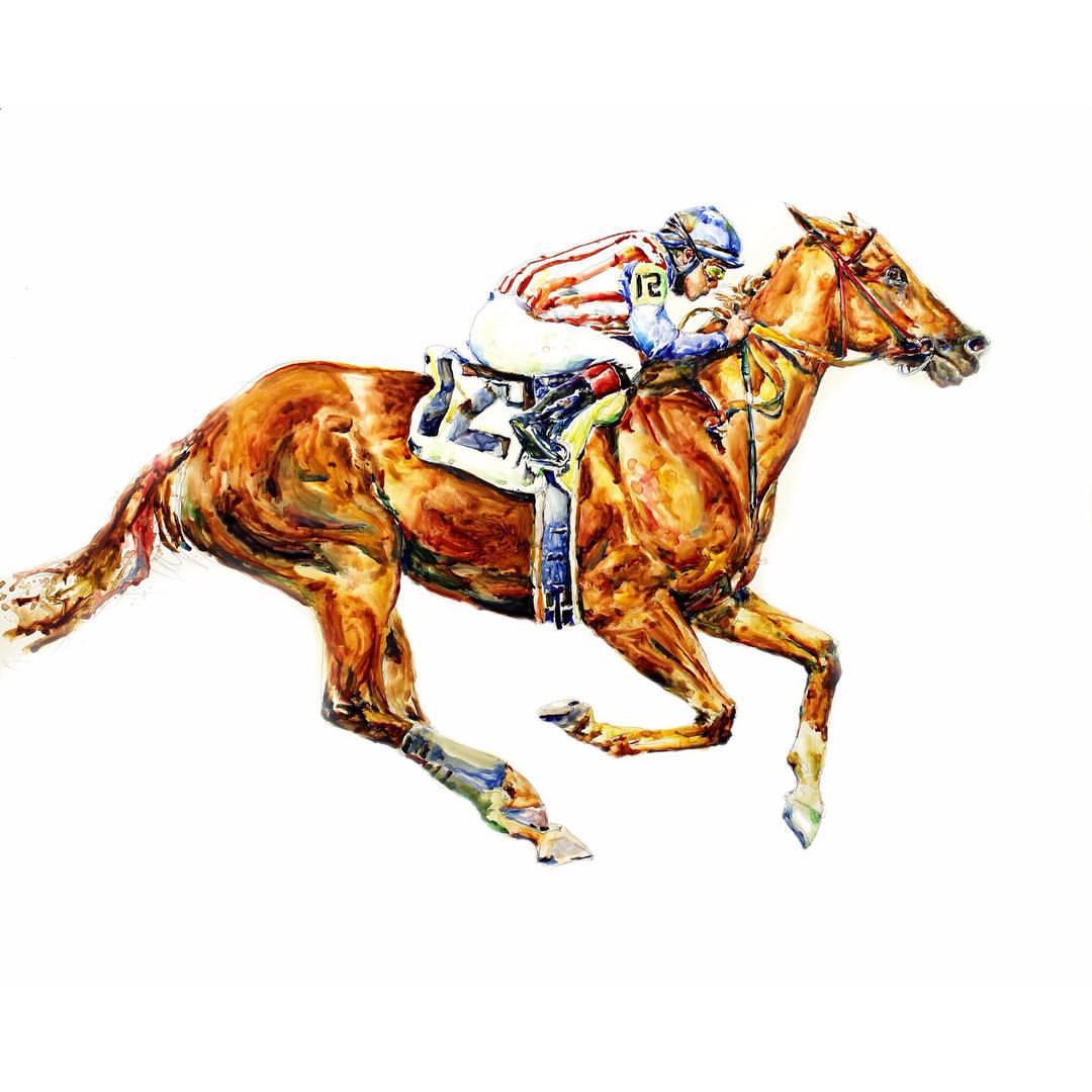 Jockey on Horse, Watercolor, Kentucky Derby, Louisville, KY, Southern  Leggings for Sale by cinspired