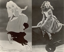 magicalfanaticism:    Kathryn Beaumont’s adventures on the soundstage as Alice.    Kathryn gave her voice as well as live action reference to two iconic Disney characters, Alice and Wendy from “Peter Pan”.    (via Deja View: Kathryn Beaumont) 
