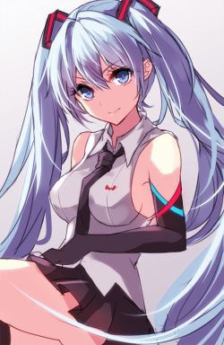 uchiiigatana:  aosaki-yukina:  初音ミク(Hatune Miku)  this has been my phone wallpaper for ages