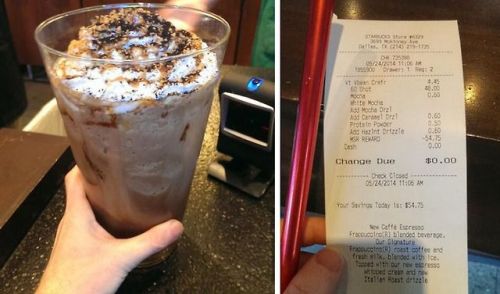 godpenis:  thatoneoncer:  angelclark:  A guy named Andrew had a Starbucks Gold card (which gets you a free drink of your choice after you buy 12) and a single goal: to beat the previous world record for the most expensive Starbucks drink ever. As anyone