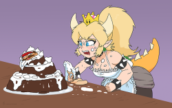 carniscorner:So I wasn’t gonna draw Bowsette cause I find it boring to just copy someone else’s design, but then someone mentioned Bowsette baking a cake and I just…She’s trying so hard, but if there’s one thing Bowser can’t do, it’s bake