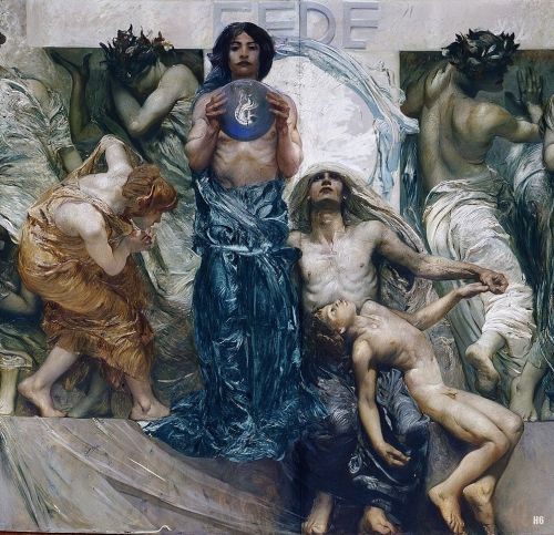hadrian6:      Detail : Allegories of the History of Italy. Giulio Aristide Sartorio. Italian 1908-1913. encaustic on canvas.  http://hadrian6.tumblr.com         