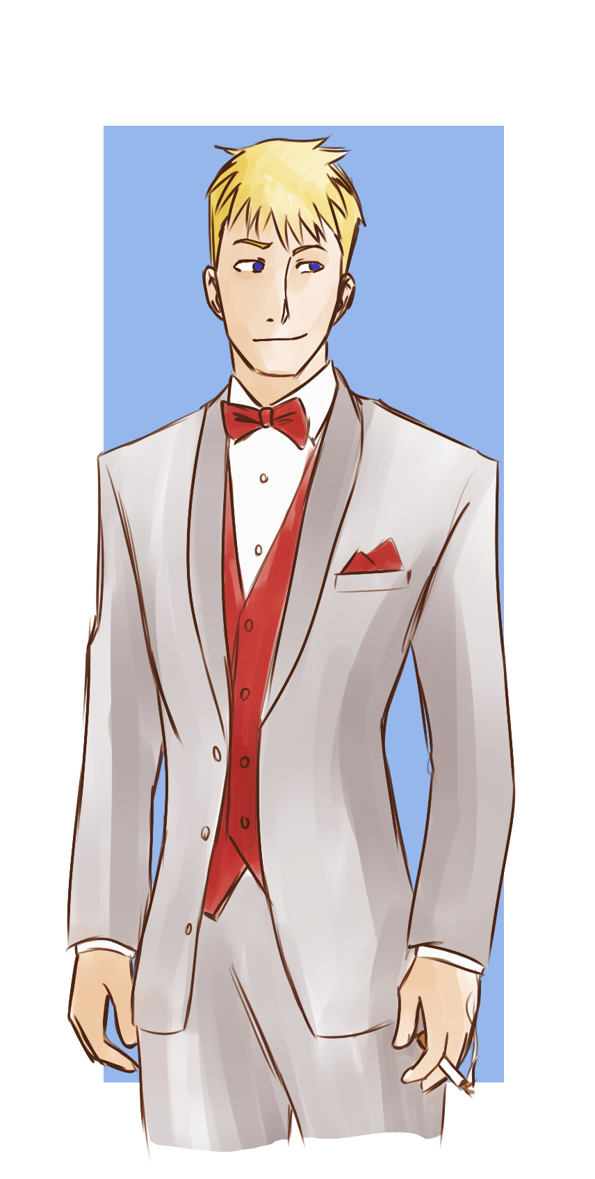 persnickety-doodles:   Jean bought a really expensive custom-made suit for this fancy