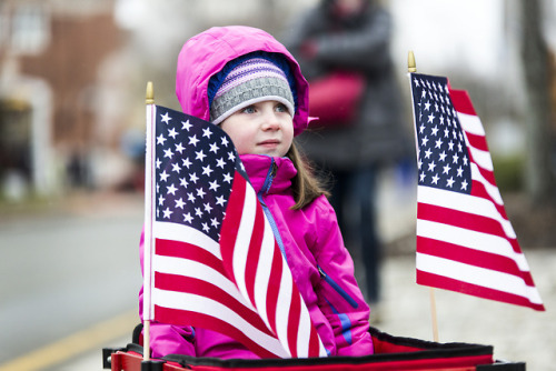 The rain and cold didn’t stop Arlington and Lexington from celebrating Patriots’ Da