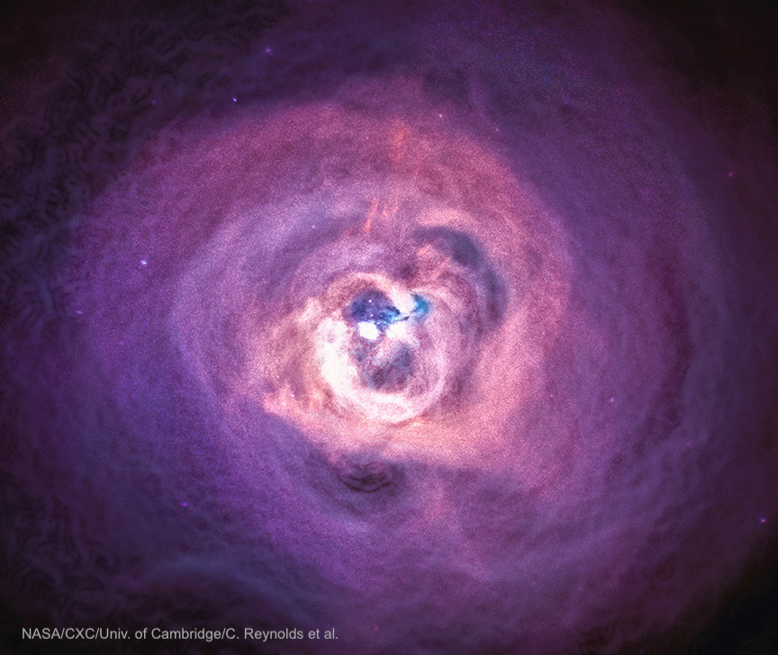 Chandra observations of the Perseus galaxy cluster showing turbulence in the hot X-ray-emitting gas.