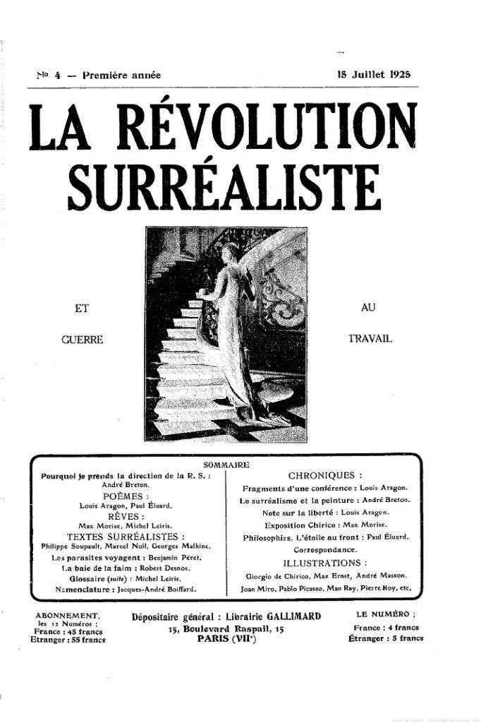 Covers of La Révolution Surréaliste No. 3 &amp; 4, 1925