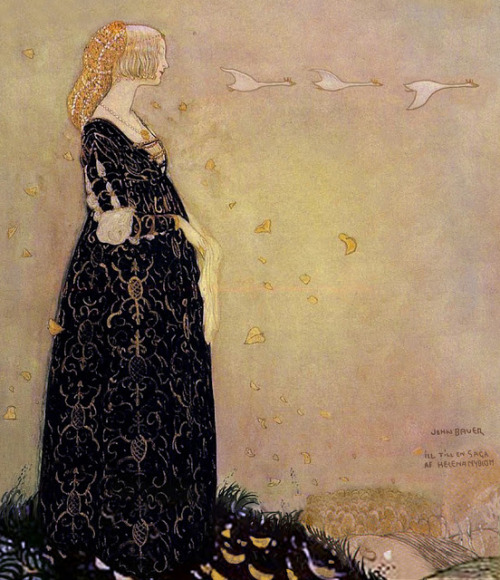 The Swan Maiden, from Among Gnomes and Trolls No. 2 by John Bauer (1908)