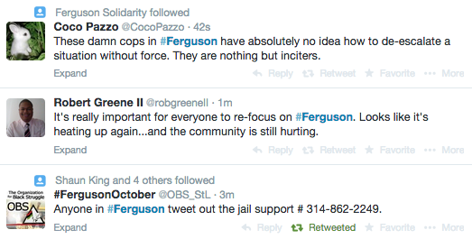 socialjusticekoolaid:  HAPPENING NOW (9.24.14): The situation in Ferguson is escalating