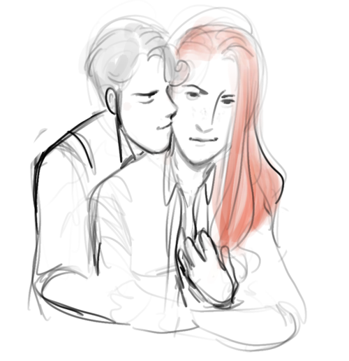 sinsinnatus:in a capital M MOOD so i dug up some old tom/ginny sketches from forever ago ~