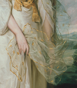 paintingses:  Portrait of Lady Sunderland (details) by Joshua Reynolds (1723-1792)oil on canvas, 1786