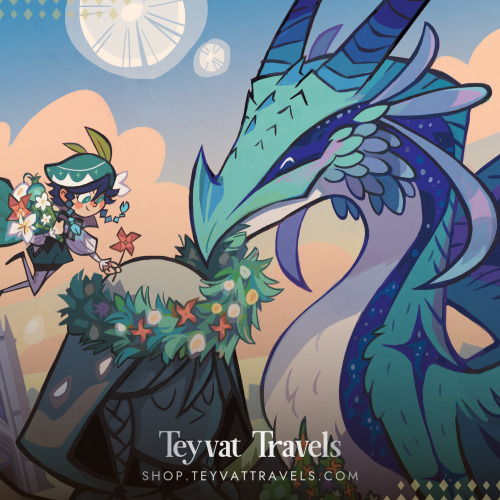 preview of my piece for Teyvat Travels, a Genshin Impact travel zine dedicated to the landscapes and