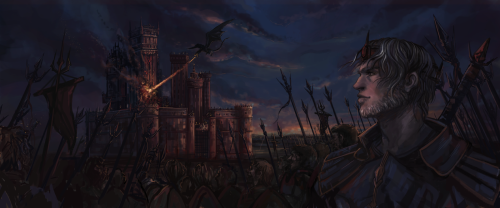 Aegon the conqueror storming HarrenhalDone for a commission! `v`