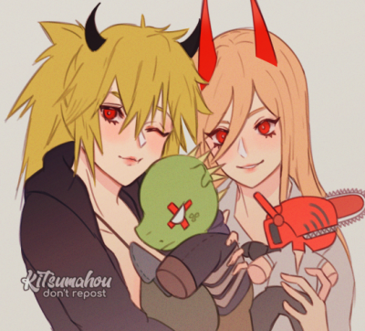 Blonde demons with red eyes and their monster-headed best-friends.