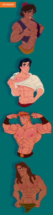 jockman87:Disney Heroes Pin Ups:Inspired by one of my favorite Disney Artist  Steve Thompson. He has