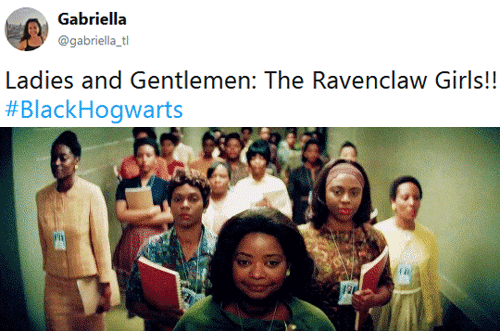 niggazinmoscow:    Let it be known that #BlackHogwarts made my day. It warms up my meme loving, melanin embracing, and Harry Potter nerd heart.       