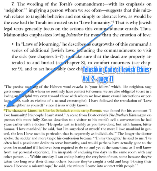 Presenting: The connection between (1) Schultz, (2) Telushkin, and (3) Dostoyevsky.