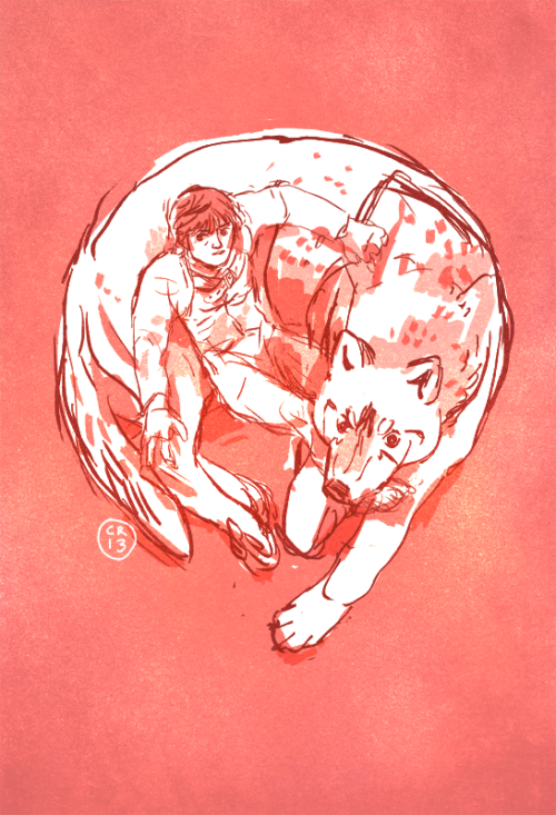 cherryrobin: something i’m working on, to be a print. the little lord and Summer.