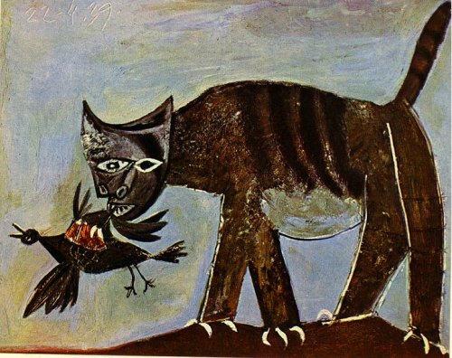 learnarthistory: Cat catching a bird by Pablo Picasso (1939) #surrealism #art t.co/6VPecHzdu