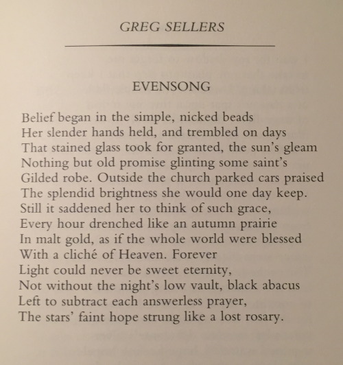 Greg Sellers, “Evensong,” Poetry (November 2001)