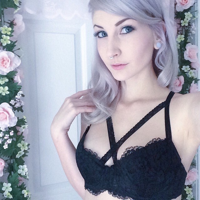 ammeb:  Look at this little black lace strappy delicate bra I just added to my shop