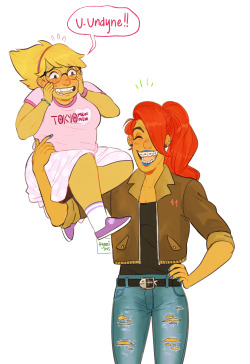 aymmichurros:  human Undyne and Alphys 