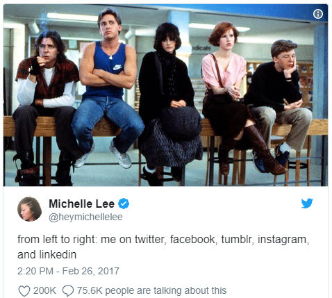 Digzmania on Tumblr: Breakfast Club: twitter, facebook, tumblr, instagram,  and linkedin