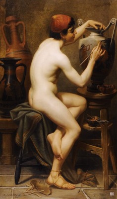 Ephebe Painting. 1866. Louis J. Lebrun. Belgian.