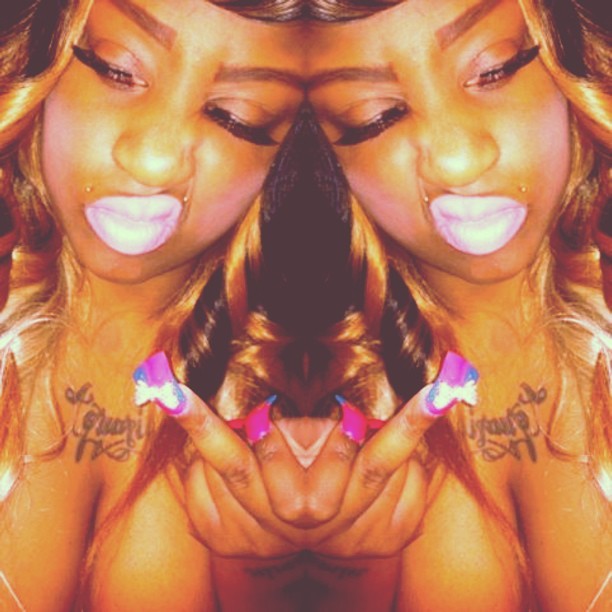 versacecocaine:  #atthesamedamntime #versacecocaine #pink #lips #snookienails #longhair