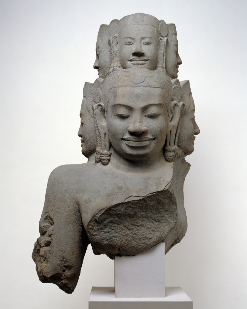 fashionsfromhistory: Bust of Hevajra Late 12th Century to Early 13th Century Cambodia MET