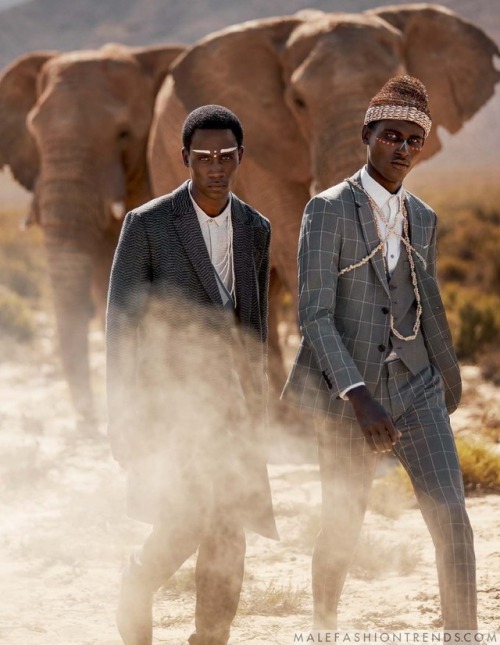 malefashiontrends:Maxwell Annor, Jermaine Downer y Samuel Mukhuwana para GQ Style Sudáfrica