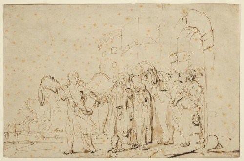 The Family of Lot Leaving Sodom, Justus de Gelder, 17th century, Harvard Art Museums: DrawingsThe Ma